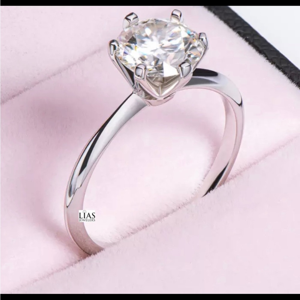 Silver Ring With Clear Stone - image 1